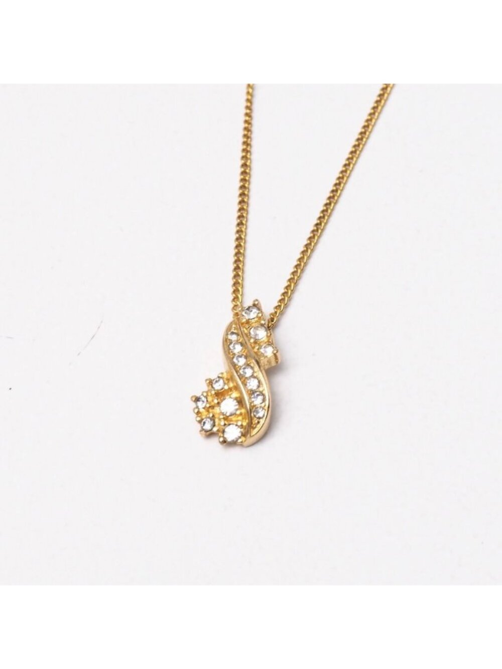 Dior Vintage Necklace Rhinestone Pave Decorative Gold